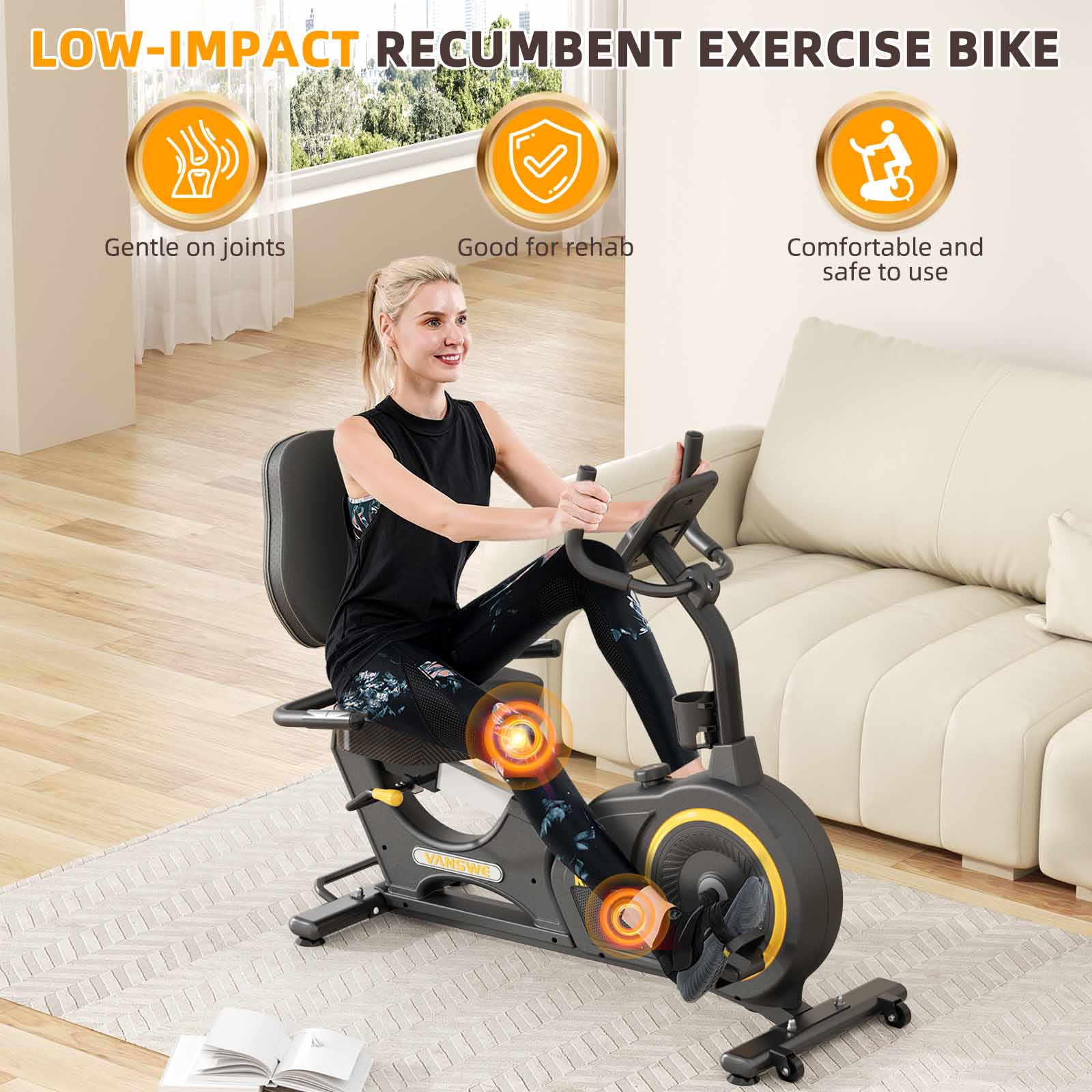 a person is doing recumbent bike exercise