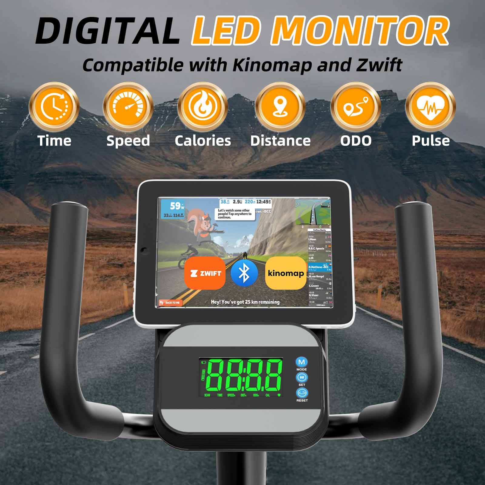 the best recumbent bike need to monitor riding time, speed, calories, distance, ODO and pulse.