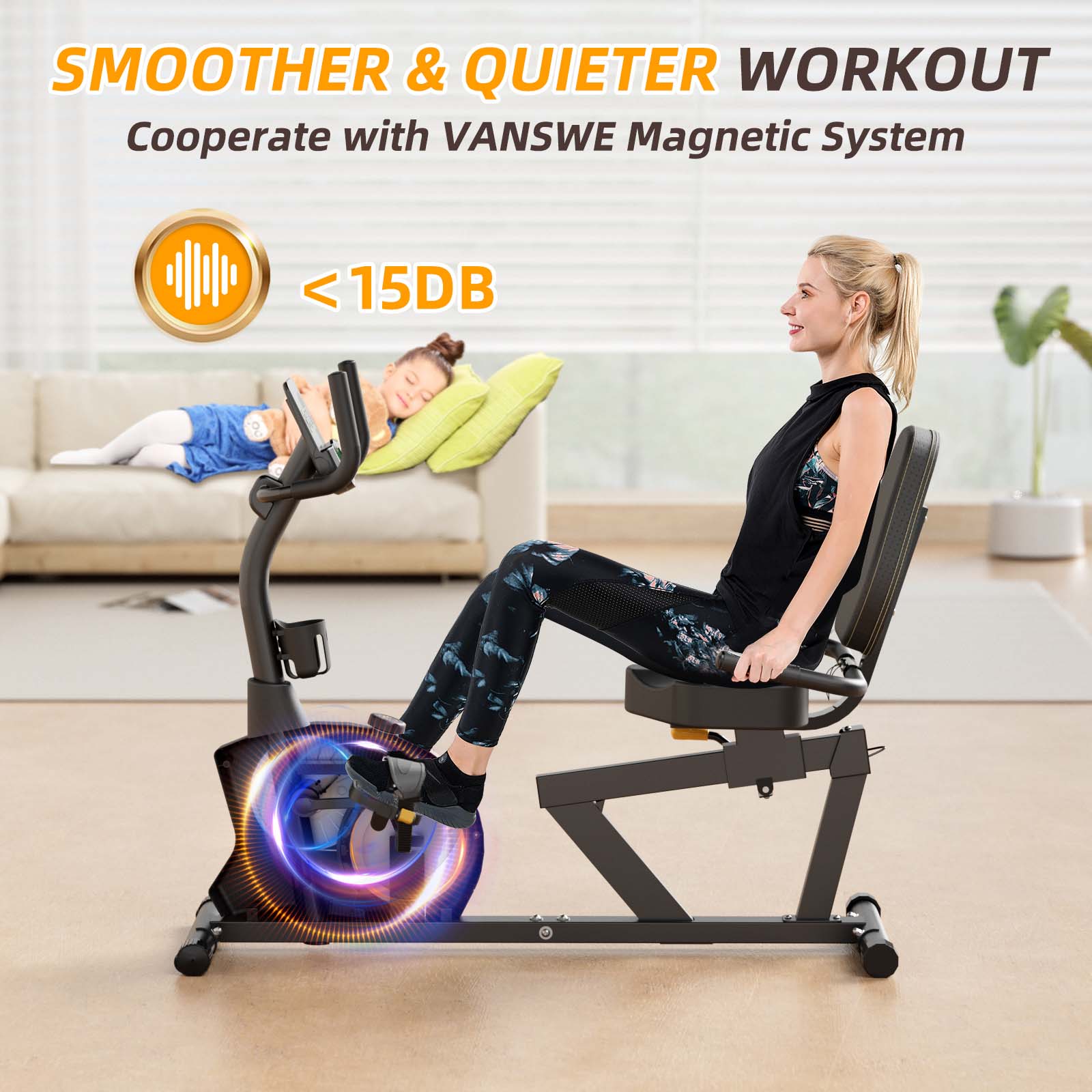a recumbent stationary bike only make 15DB noise during workouts.