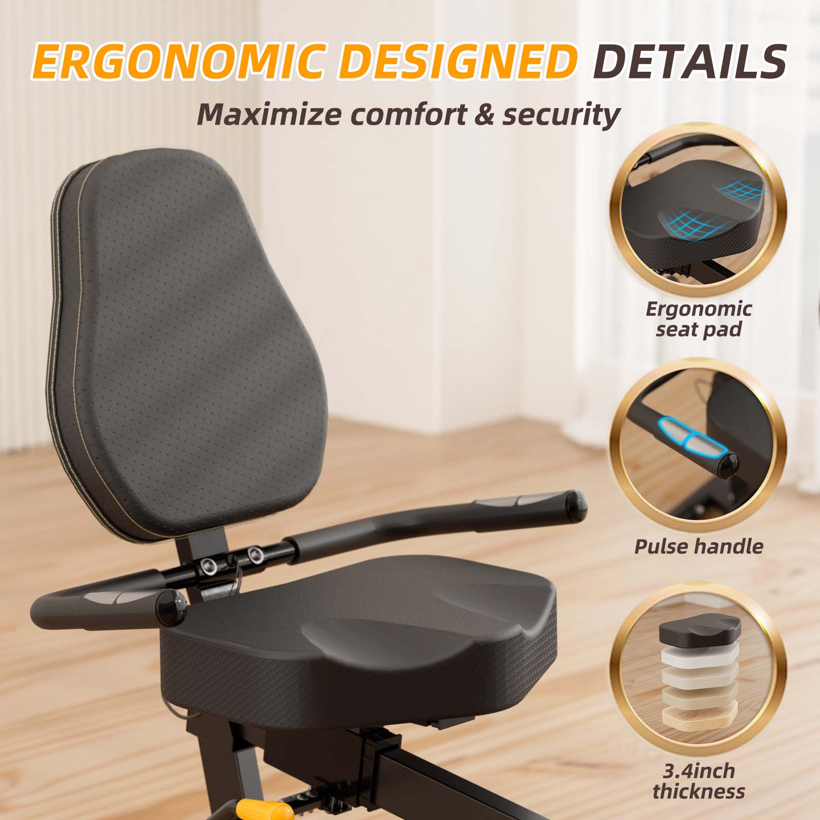 A best recumbent bike for seniors must have pule handles to monitor hear beat.