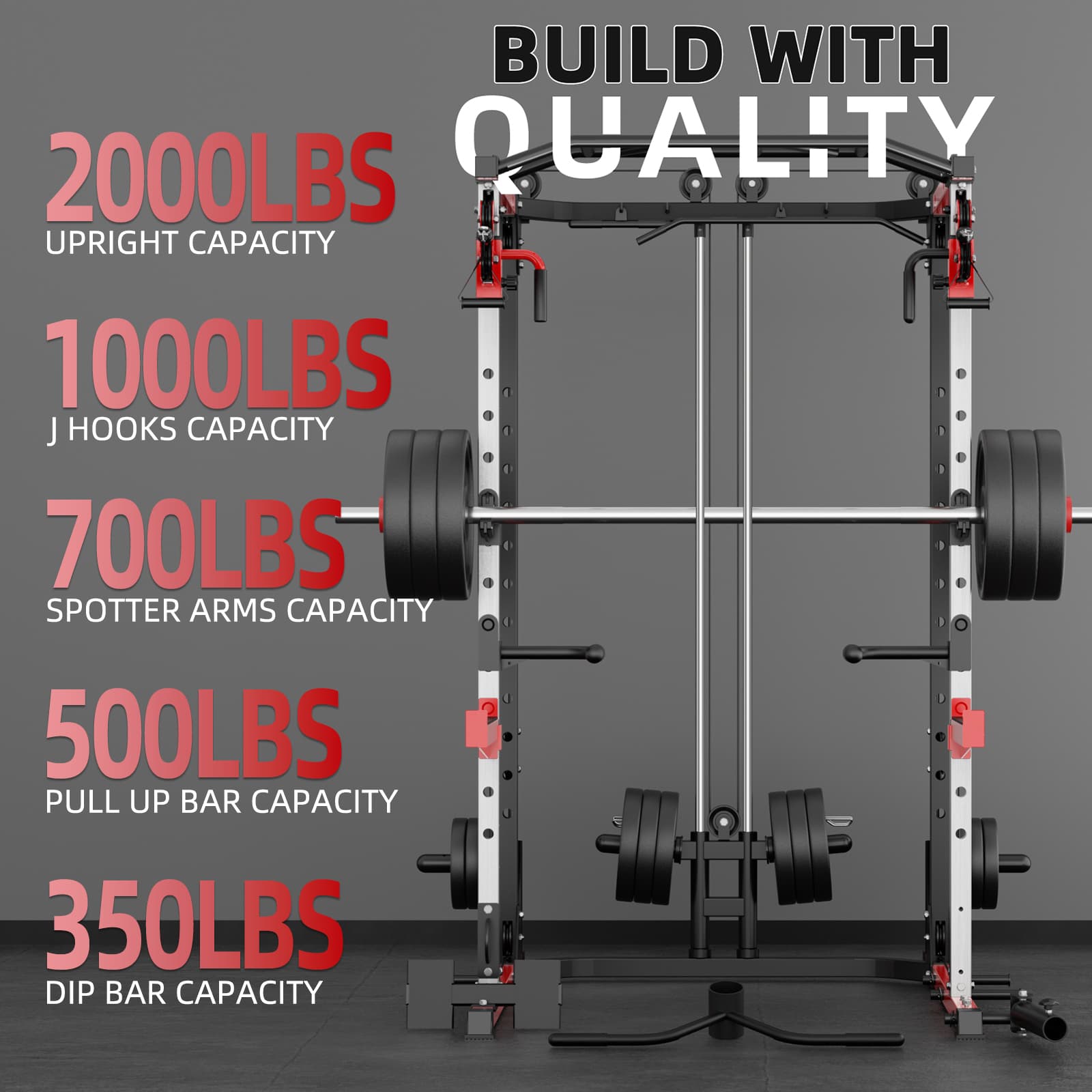 The GW2000 power rack with pulley system is build with quality.