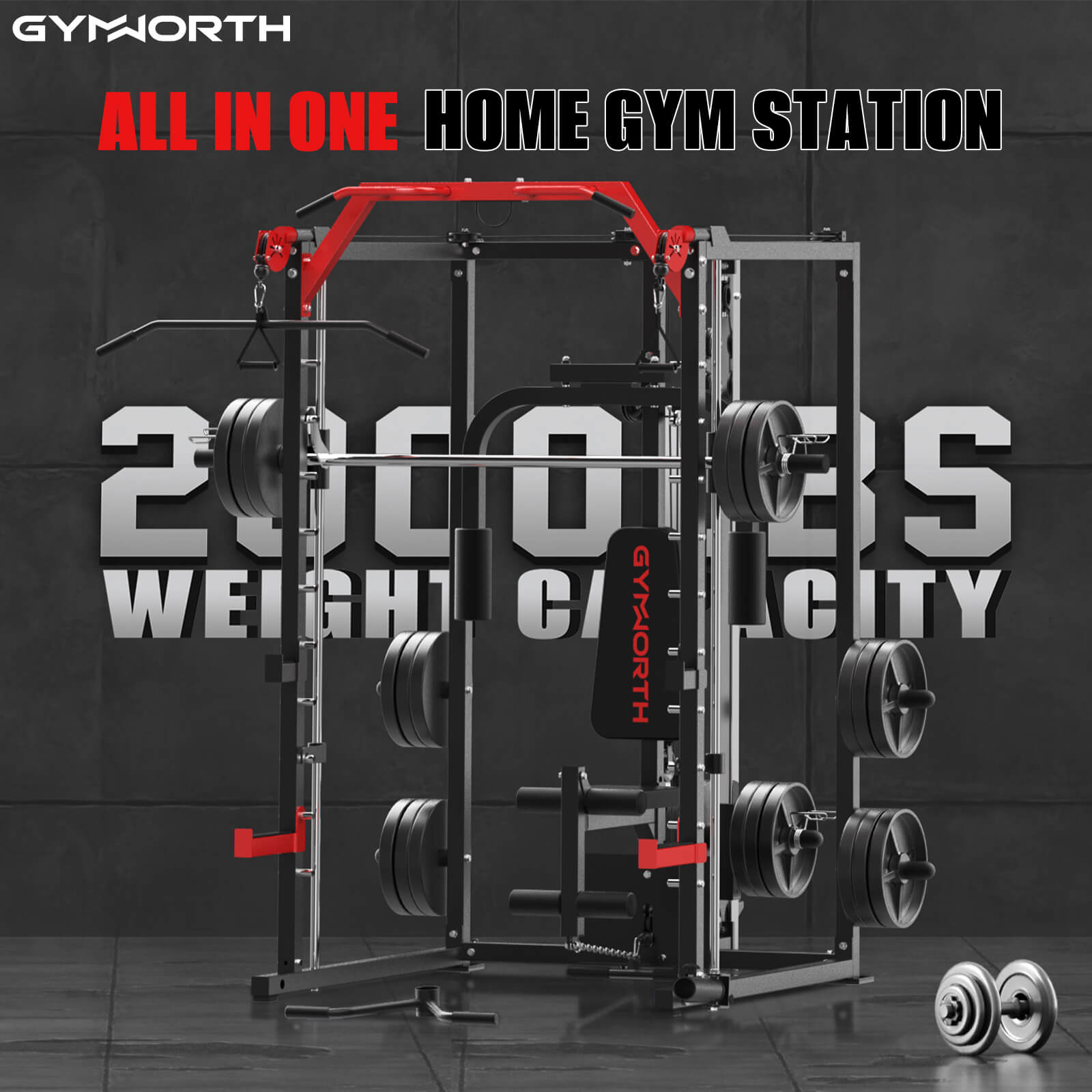 GW2000 is a functional trainer with smith machine