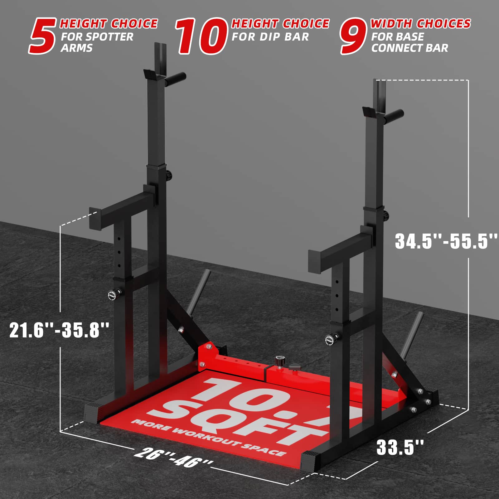 this squat rack for home gym is adjustable