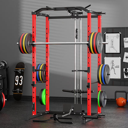 VANSWE Home Gym Power Rack Red(2023 Updated Version)