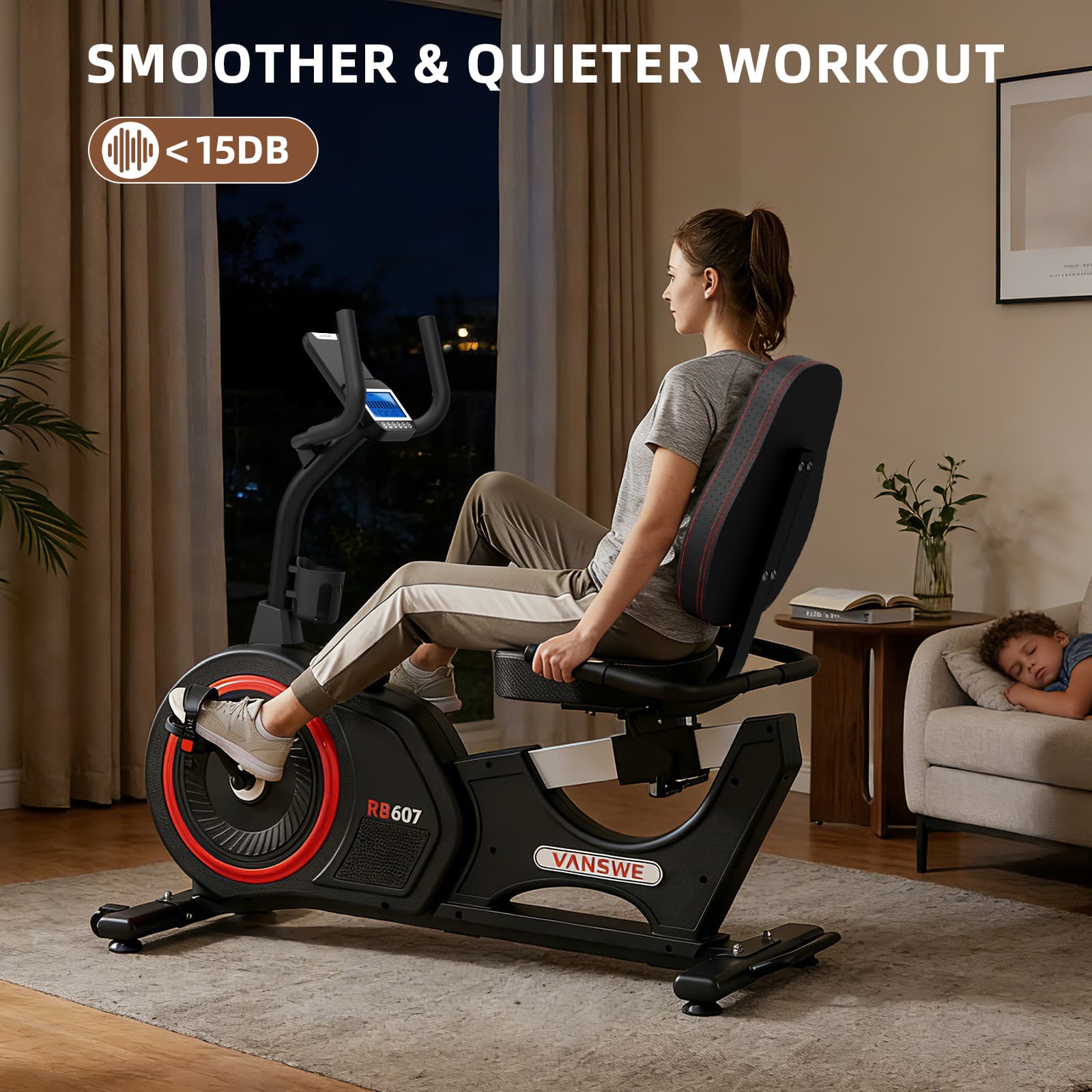Vanswe RB607 Electric Recumbent Bike - 450 LB Capacity