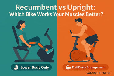  recumbent bike activates lower body muscles with comfort; upright bike engages full body including core and upper body for higher intensity workouts.