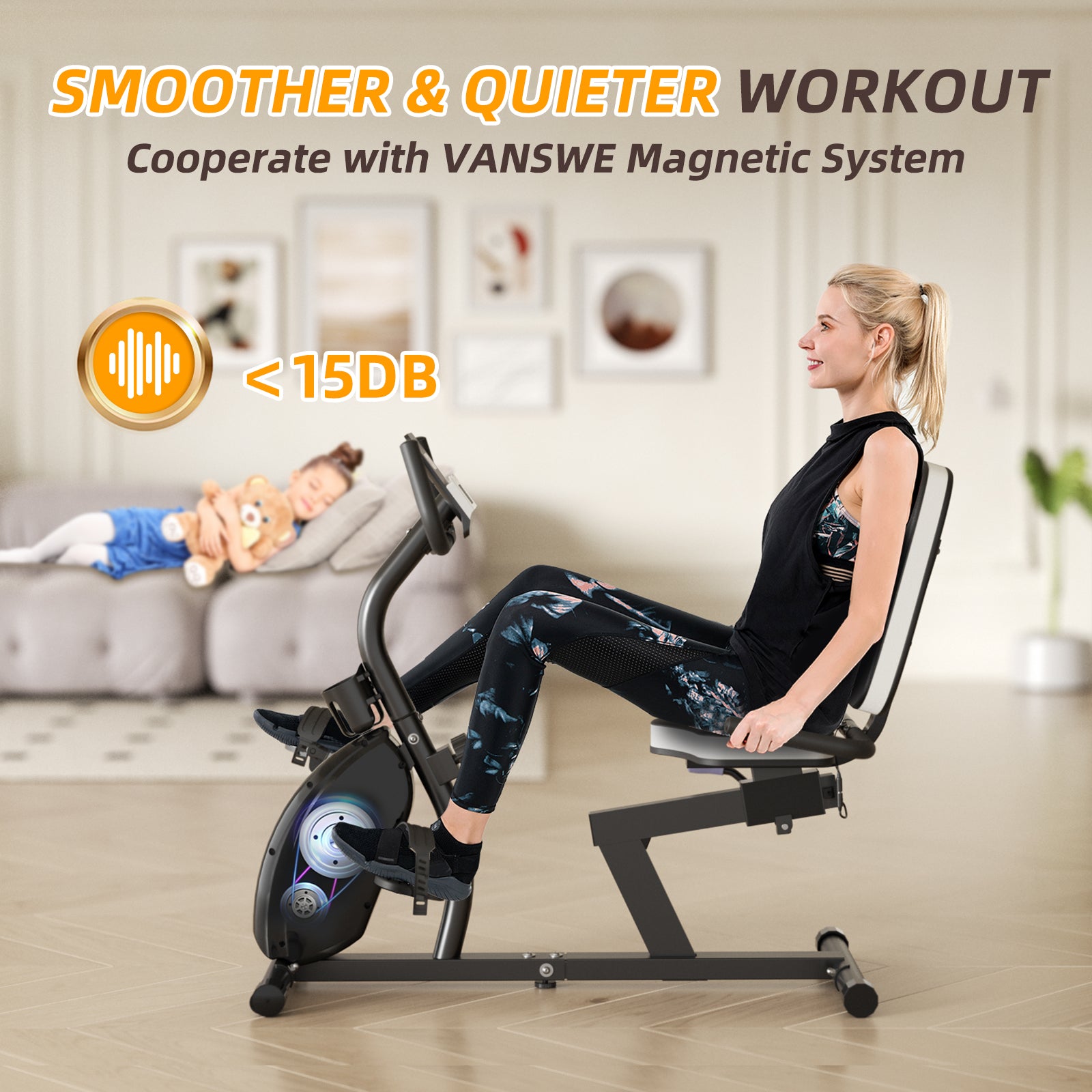 Vanswe RB407 Recumbent Bike for Seniors – Low-Impact, Joint-Friendly