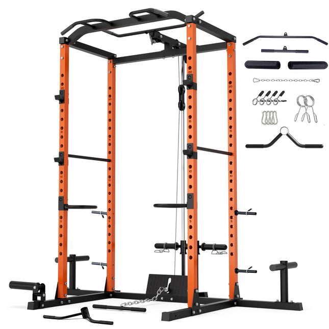 VANSWE Home Gym Power Rack Orange (2023 Updated Version)