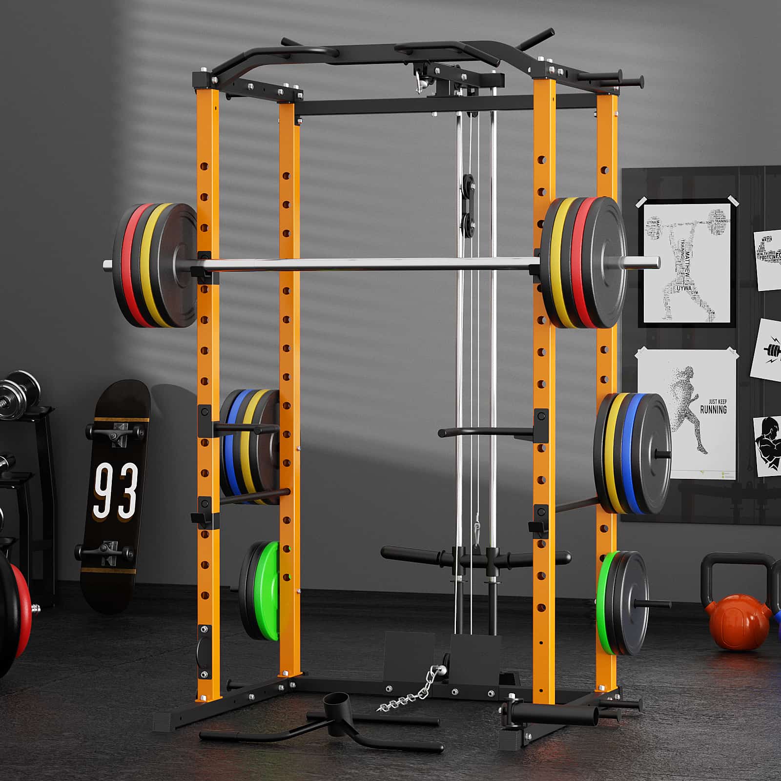 Home Gym Cage System Seizeen Workout Power Cage With Squat Tower