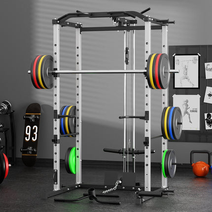 VANSWE Home Gym Power Rack Silver (2023 Updated Version)