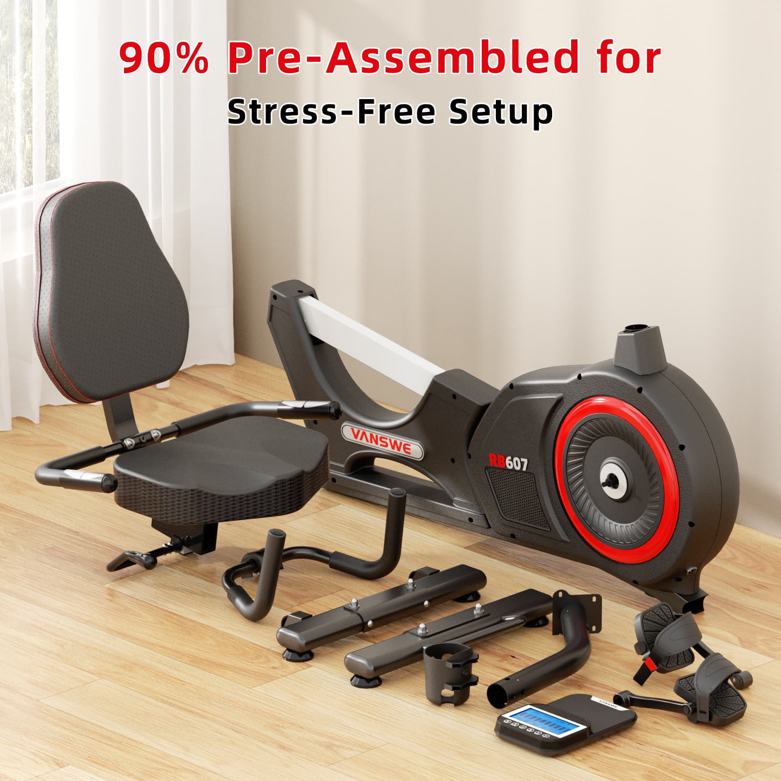 Electric Magnetic Recumbent Bike| 450 lb Capacity| Vanswe