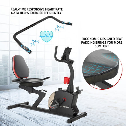 2023 Vanswe Fitness Recumbent Exercise Bike for Adults Seniors Home Cardio Workout and Physical Therapy