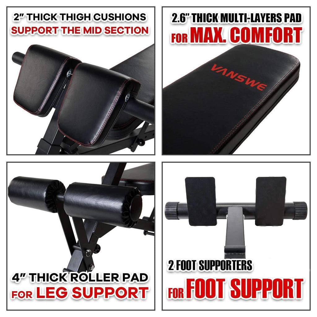 VANSWE Multi-Workout Abdominal Back Extension Bench Vanswe 