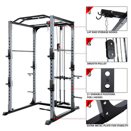 VANSWE-PR005 Power Rack 1300-Pound Capacity Olympic Power Cage Home Gym Equipment Vanswe 