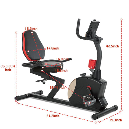 2023 Vanswe Fitness Recumbent Exercise Bike for Adults Seniors Home Cardio Workout and Physical Therapy