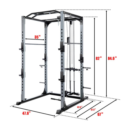 VANSWE-PR005 Power Rack 1300-Pound Capacity Olympic Power Cage Home Gym Equipment Vanswe 