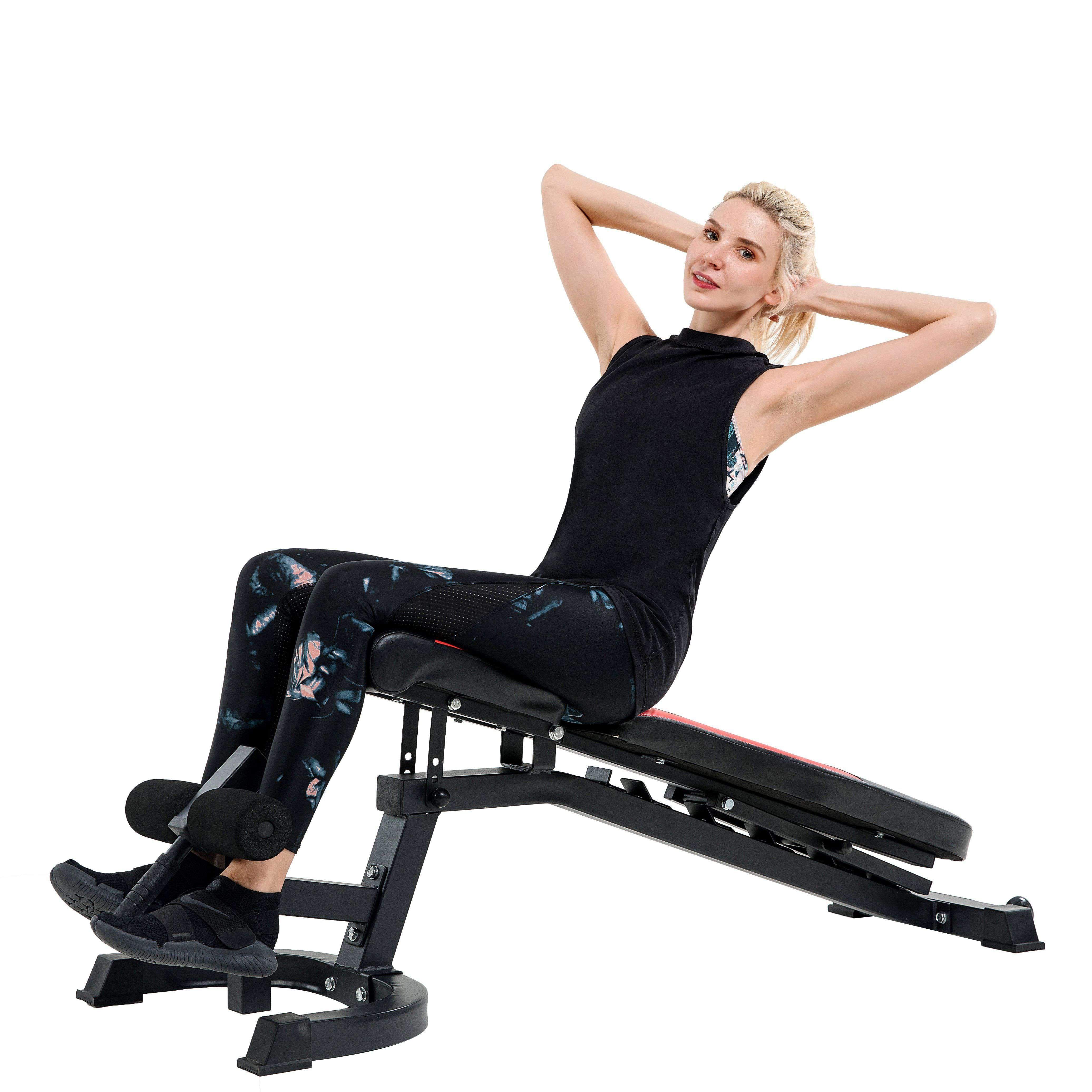 Vanswe Adjustable Ab Bench Multi-Functional Weight Bench for Full Body  Workout All-in-One with Hyper Back Extension Machine Sit up Bench Roman  Chair