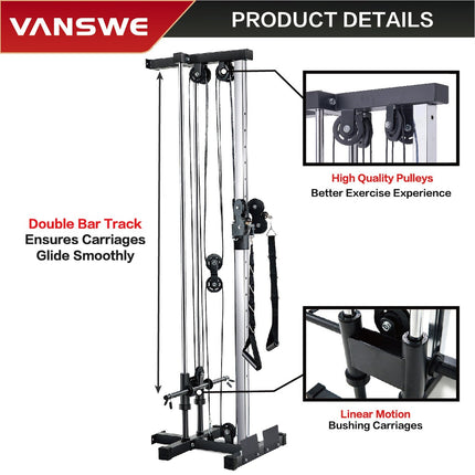 New Home Gym Wall Mount Cable Station with Removable Footboard | Vanswe