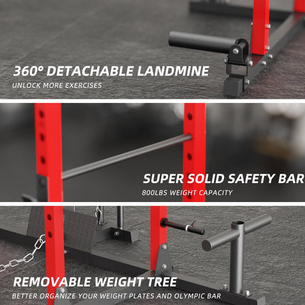 VANSWE Home Gym Power Rack Red(2023 Updated Version)