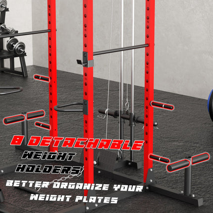 VANSWE Home Gym Power Rack Red(2023 Updated Version)